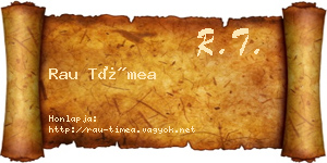 Rau Tímea névjegykártya
